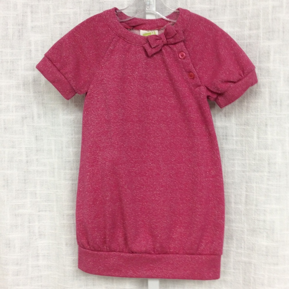 Girls Crazy 8 Pink With Silver Metallic Dress 4T